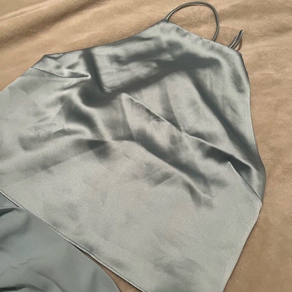 Mathilde Gøhler X NA-KD blue draped skirt & tank top - Picture 6 of 9